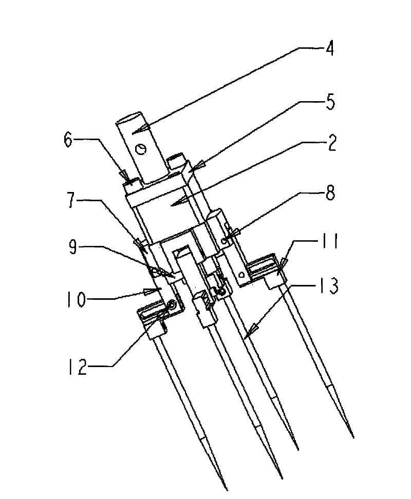 End effector of a plug seedling pot transplanting system