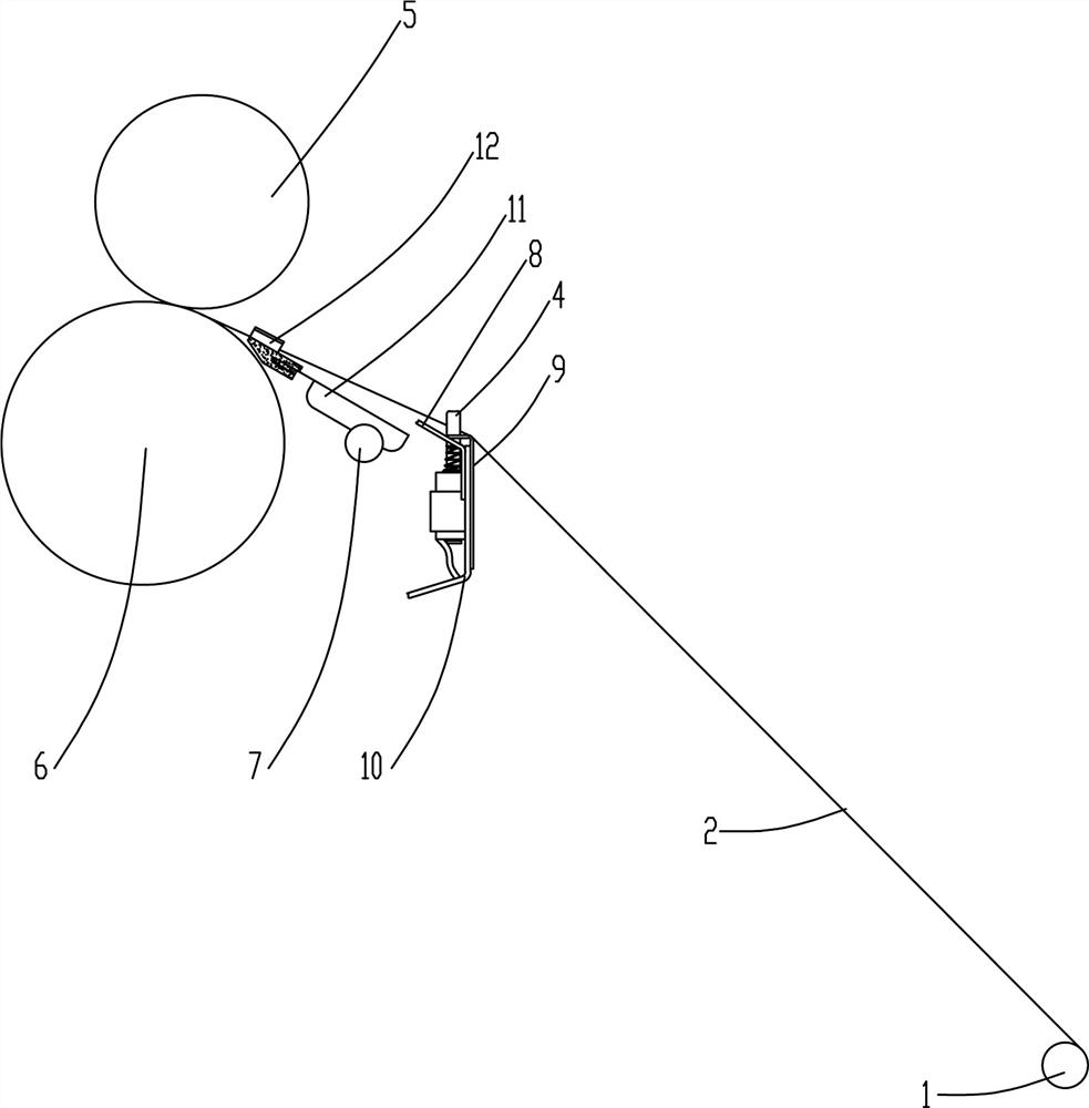 Lifting type tail yarn retaining device and control method