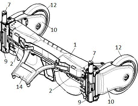 Draw-bar box wheel collection and ejection device