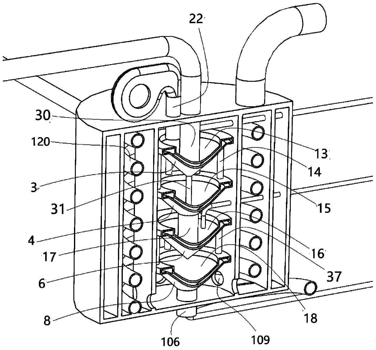 A heat transfer oil circulating combustion furnace and method thereof