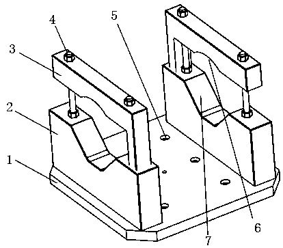 CNC big stick machining combination clamp and clamping method