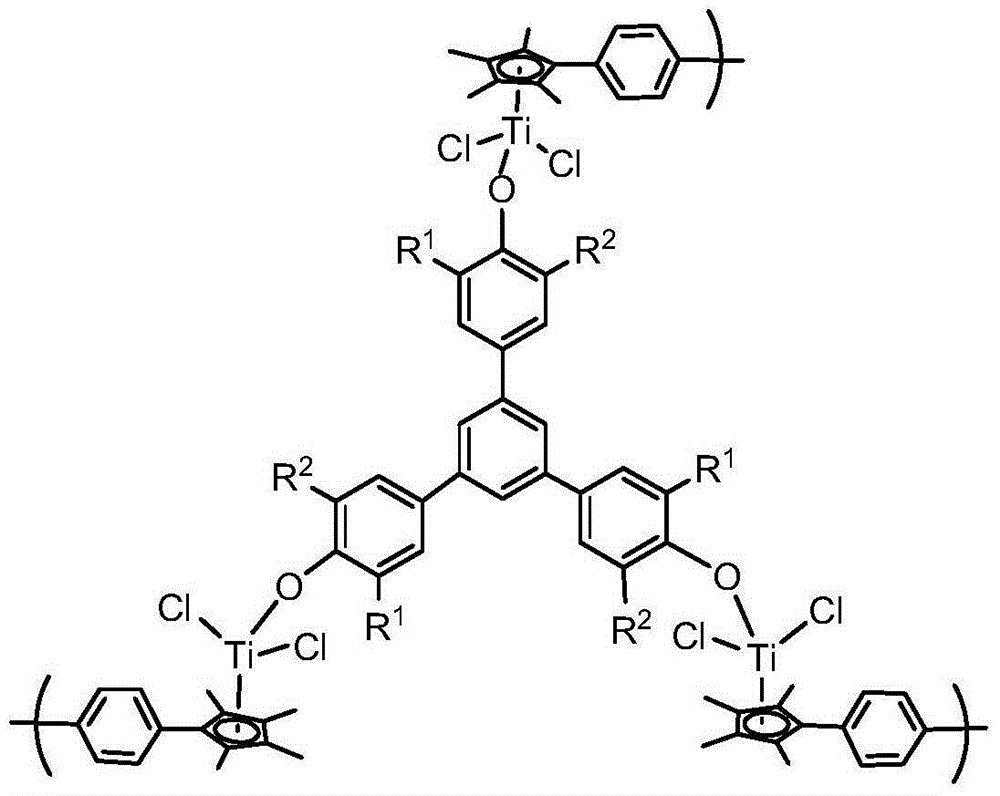 A kind of triphenoxy biscyclopentadienyl titanium catalyst and its preparation method and application