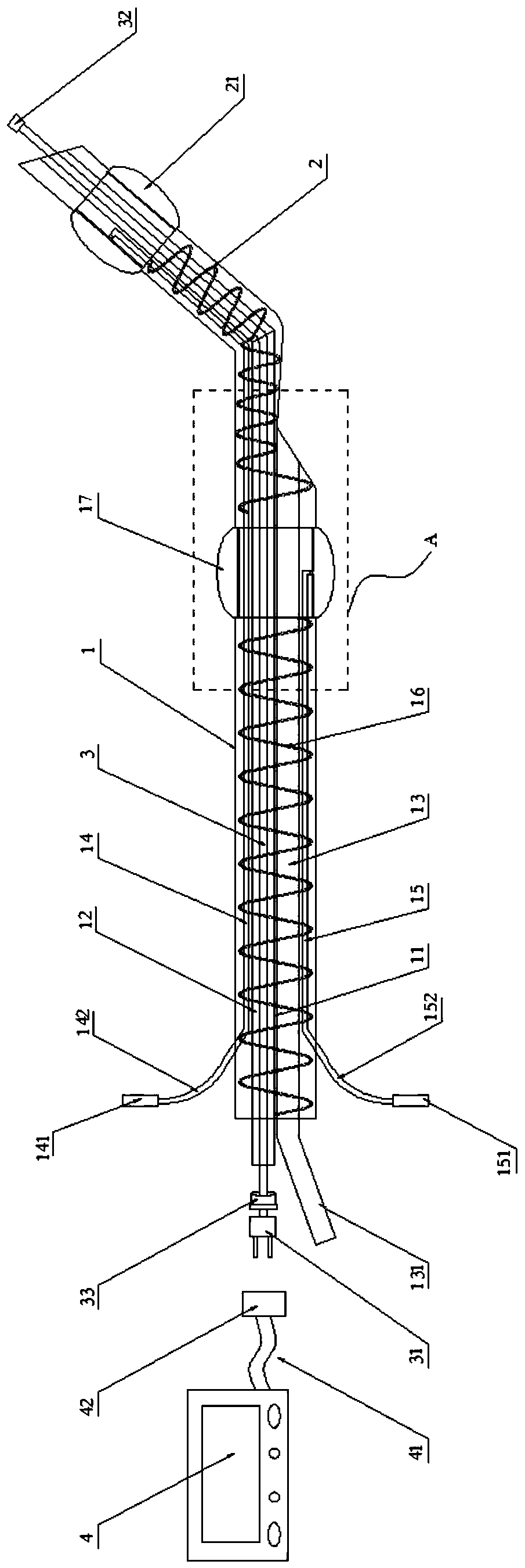 Visible flexible double-lumen tube cannula