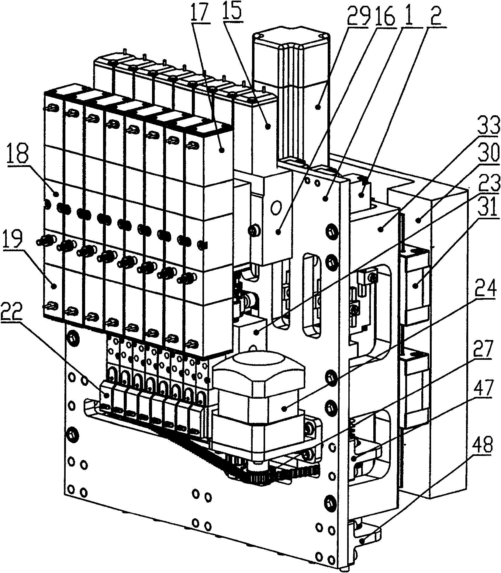 High speed full-automatic paster machine array type mounting head