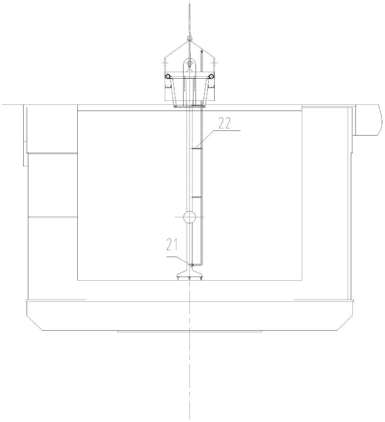 A device for removing zinc pot bottom slag