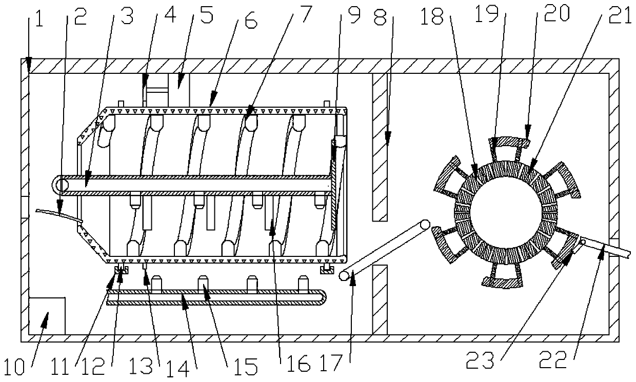 Cleaning and drying device for machining