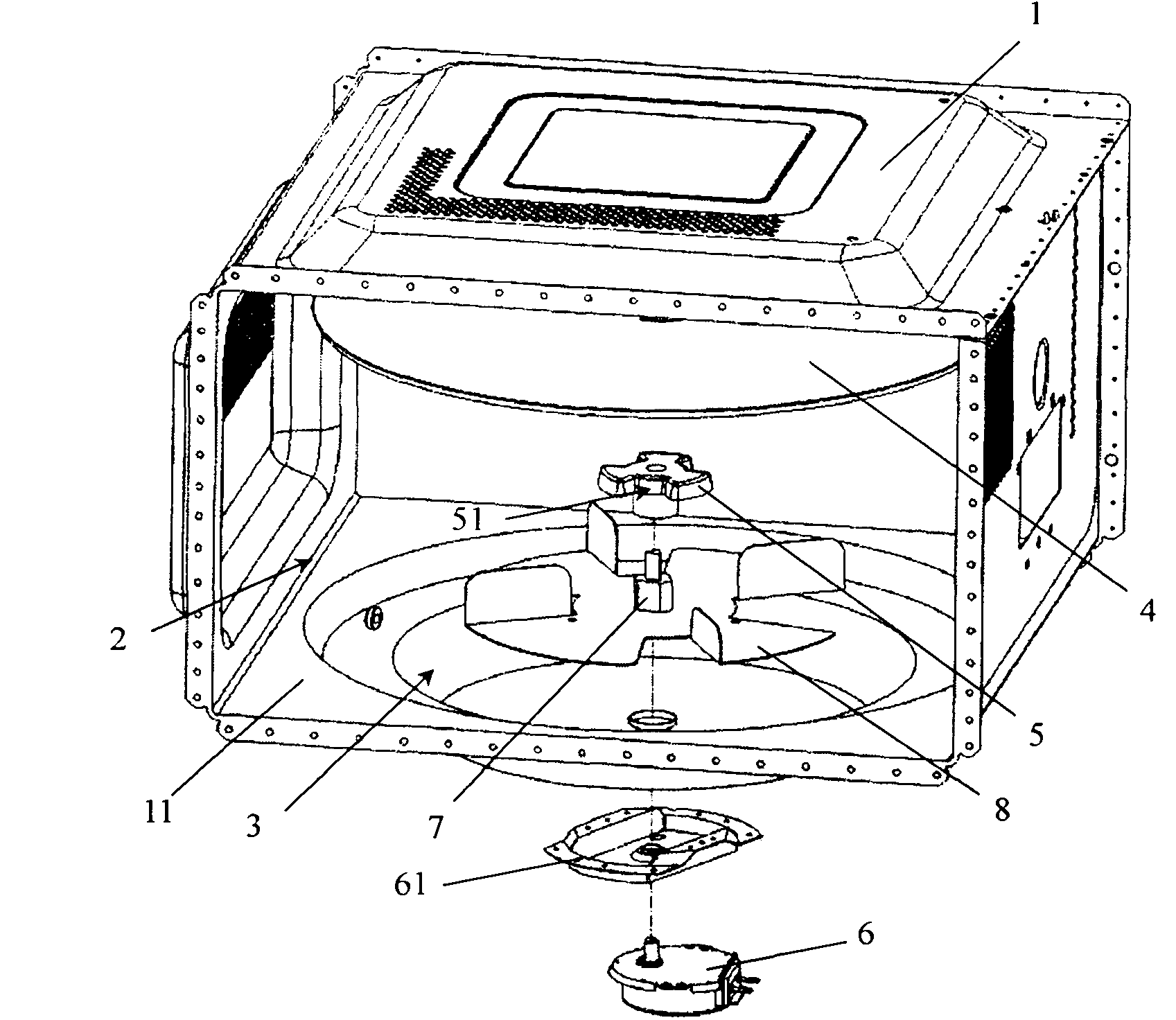 Microwave oven with novel rotating disk structure