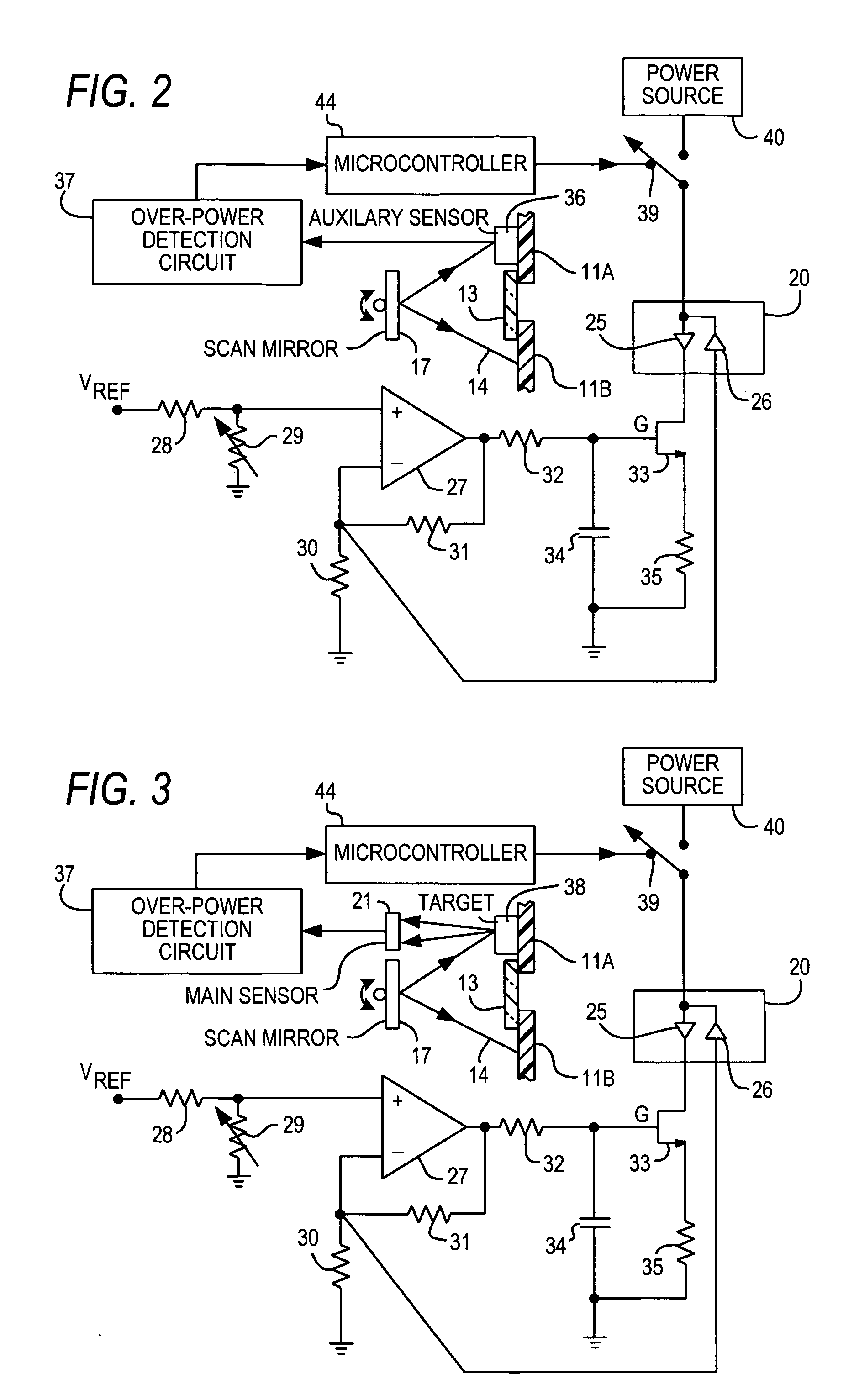 Laser power control arrangements in electro-optical readers