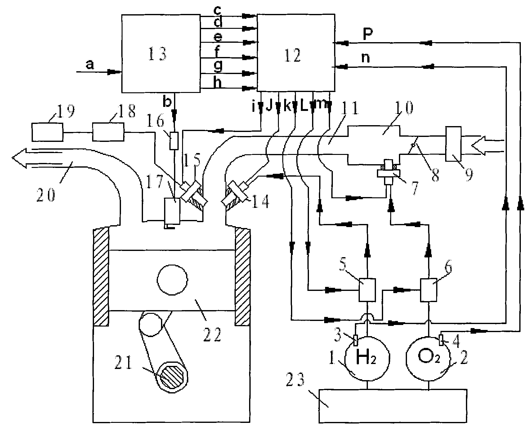 Hydrogen-oxygen-mixed high-octane fuel ignition combustion engine and control method thereof