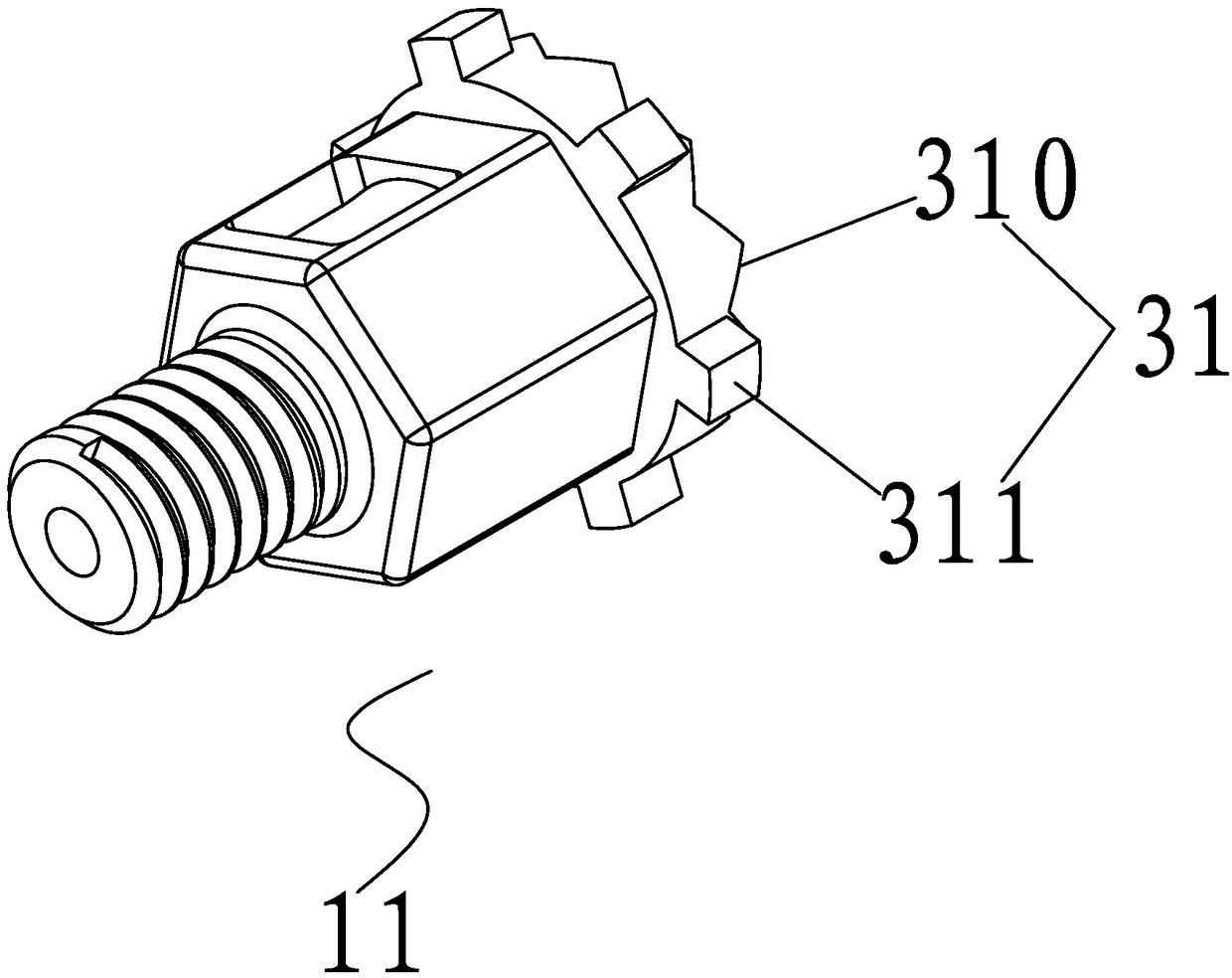 A three-stable pressing linkage switching mechanism