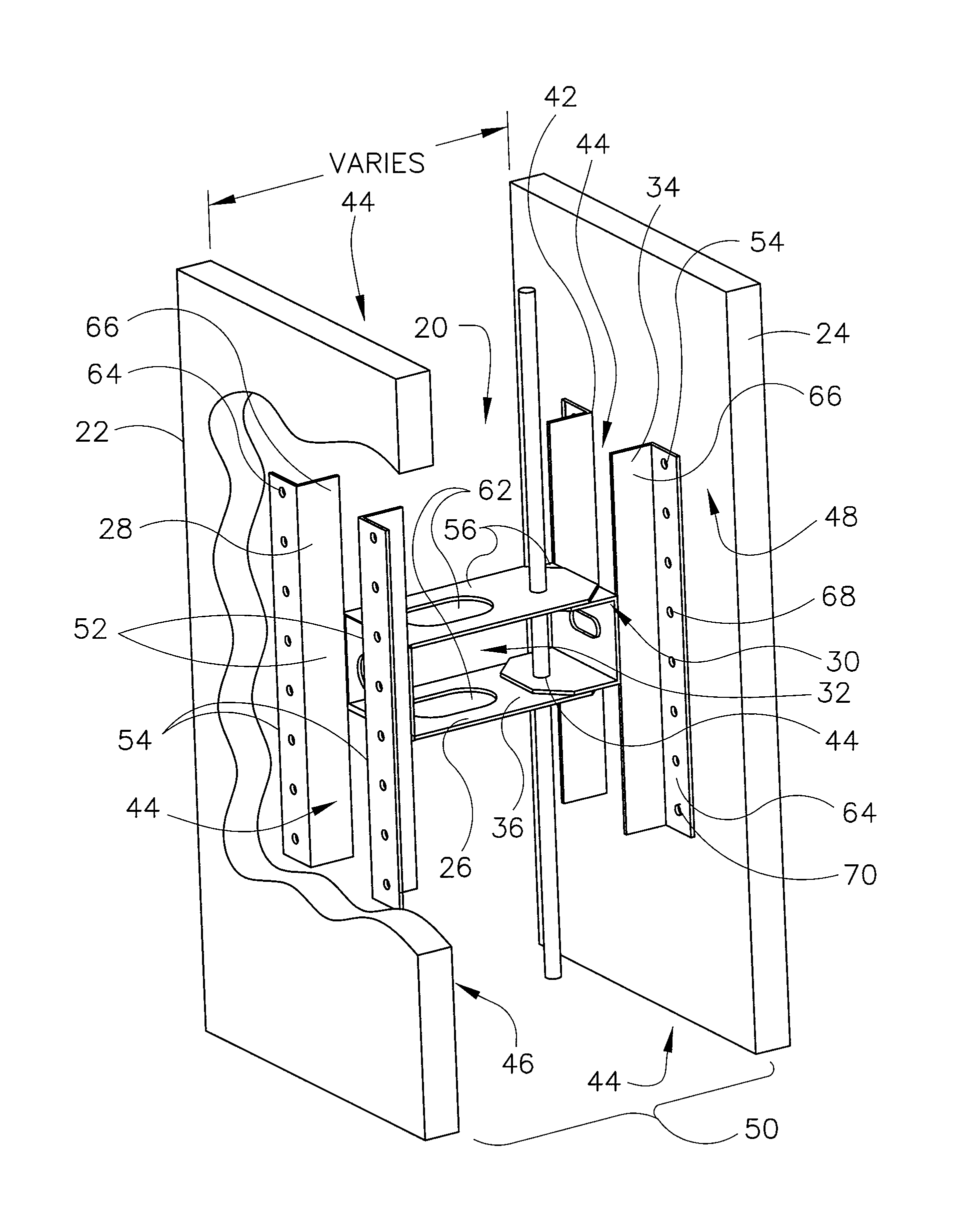 Load bearing wall formwork system and method