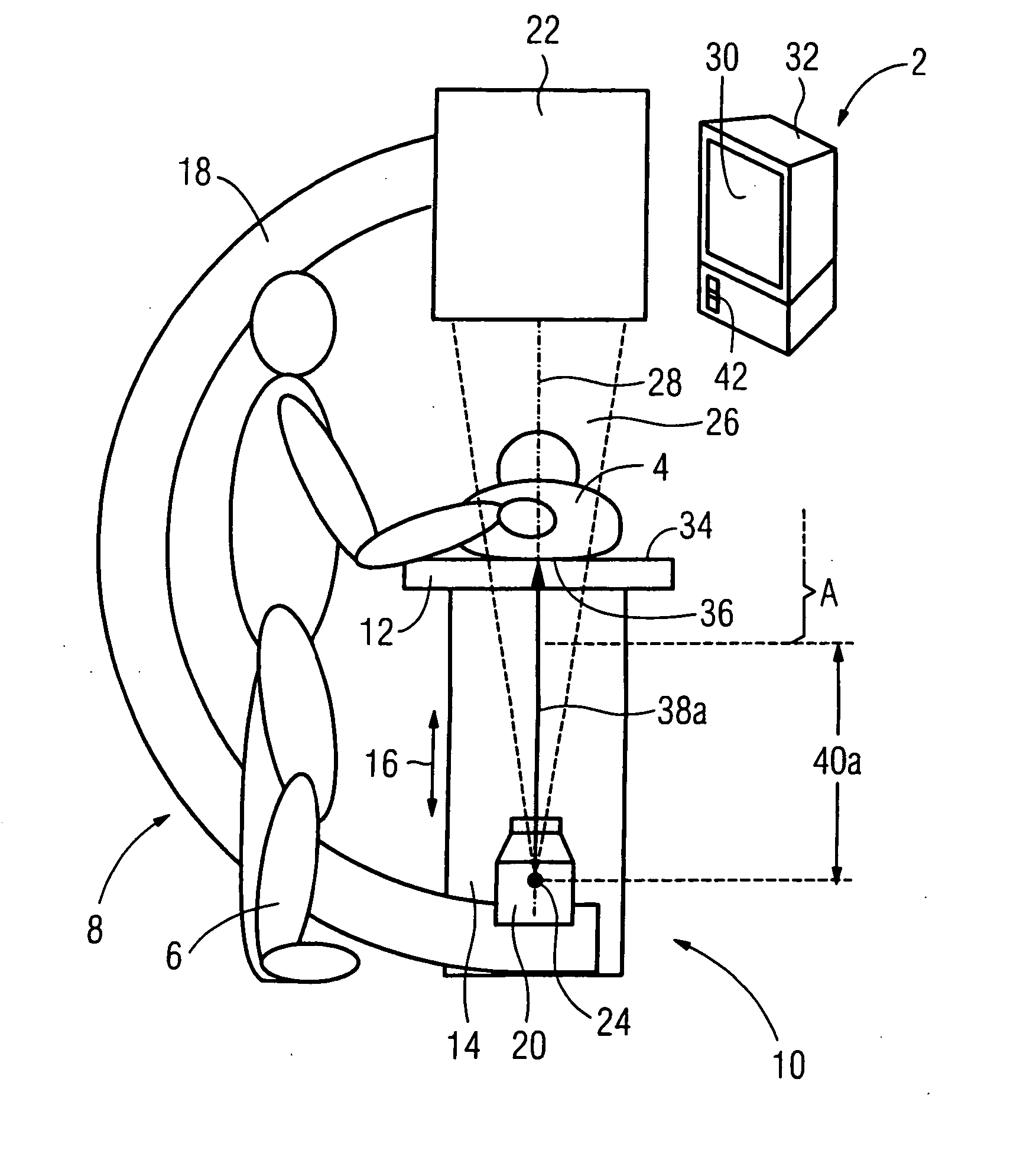 Method and x-ray apparatus for exposure of a patient who can be placed at a variable distance relative to an x-ray source