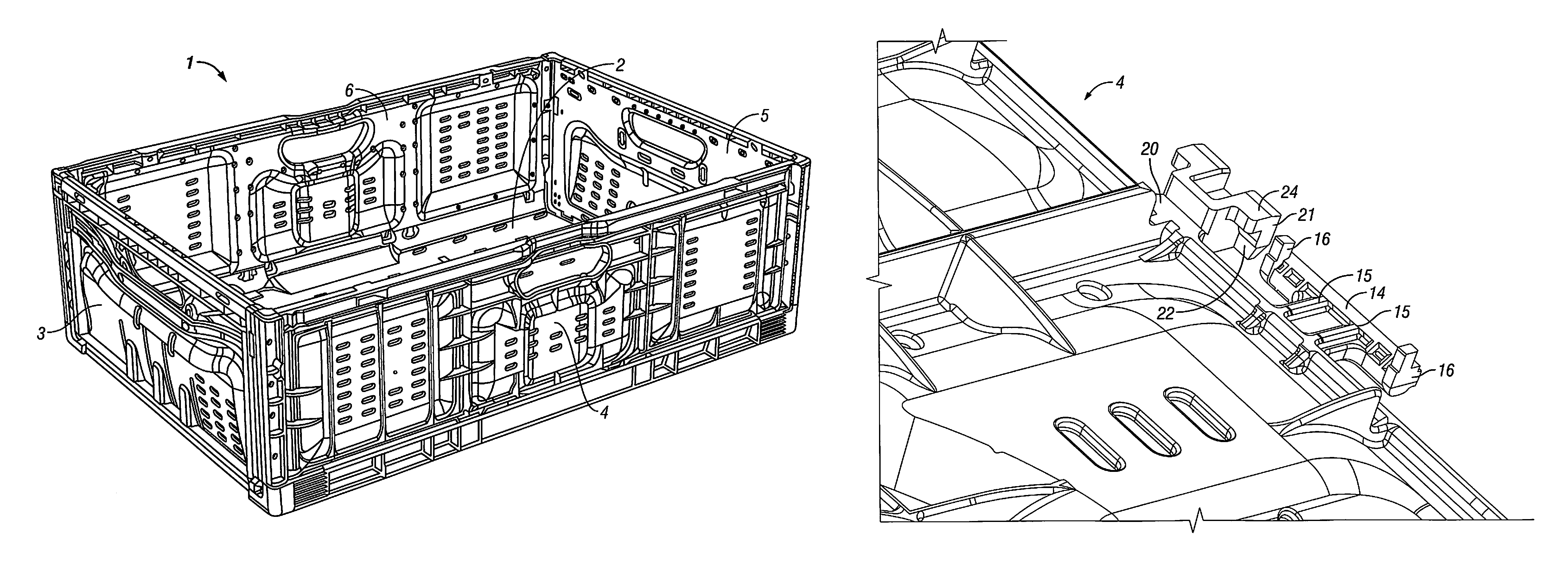 Container comprising a collapsible sidewall