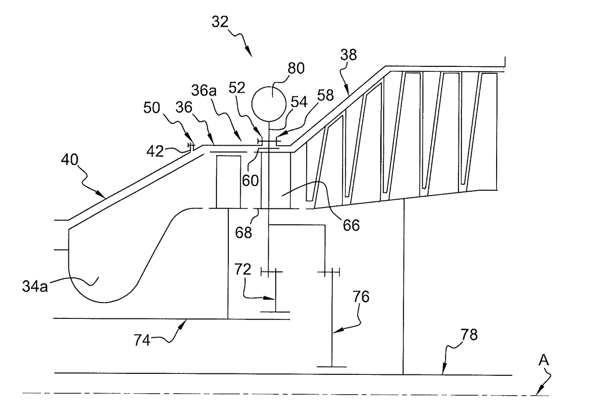 Intermediate casing for a turbomachine turbine