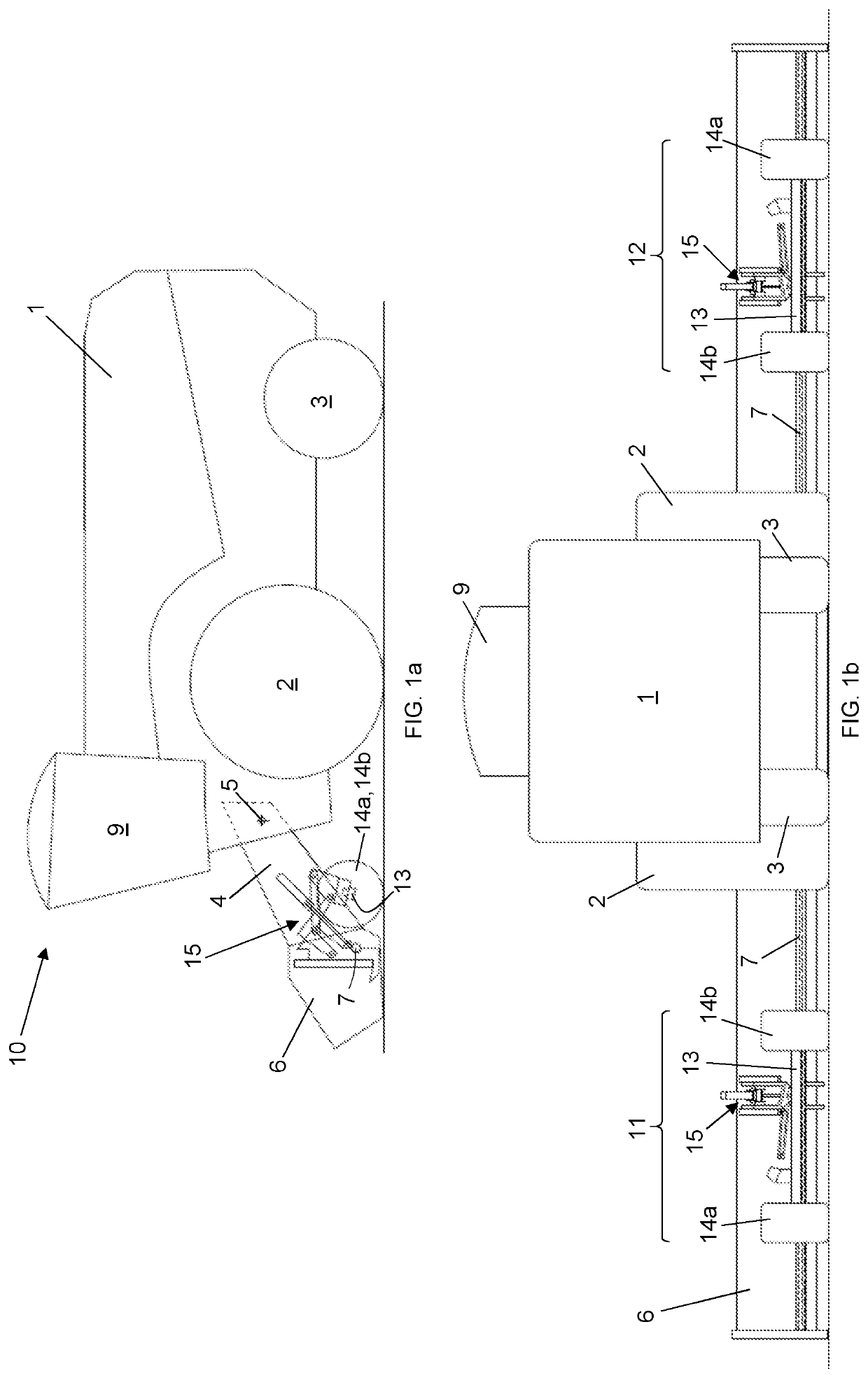 Combine header equipped with an automated header transport system and drawbar