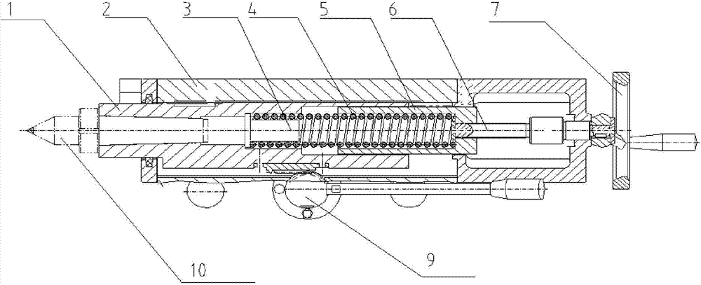 Special-shaped-surface modular grinder tailstock center sleeve support structure and using method thereof