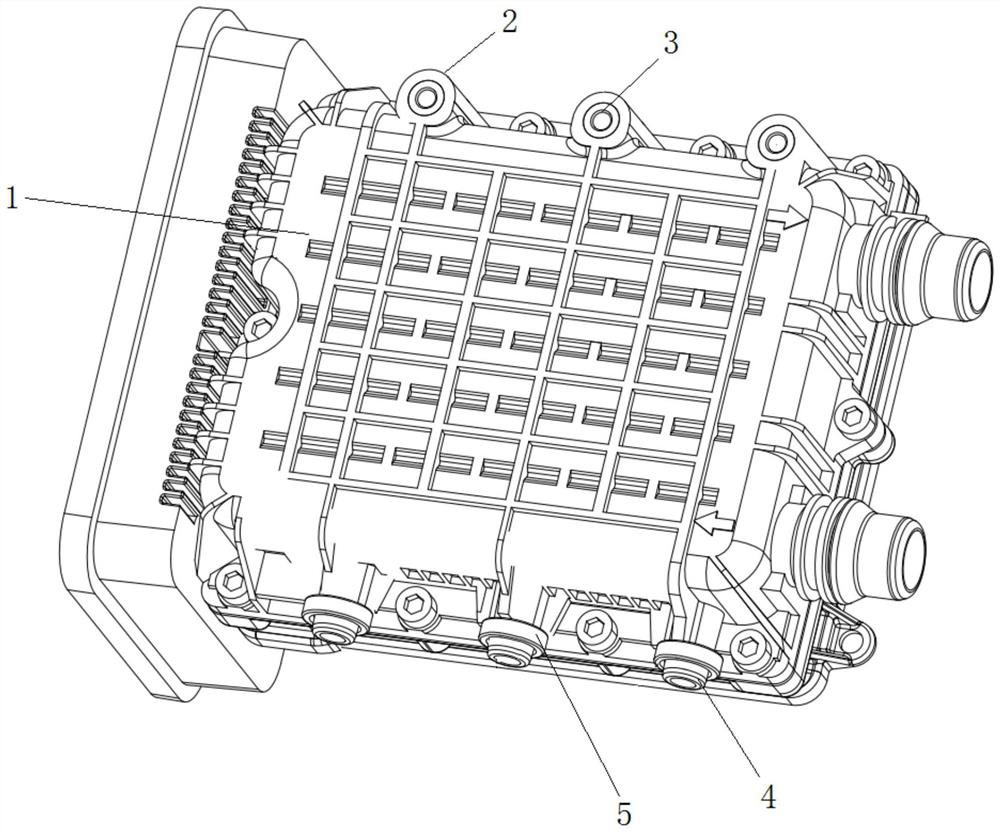 Heater connecting and fixing device and mounting method thereof