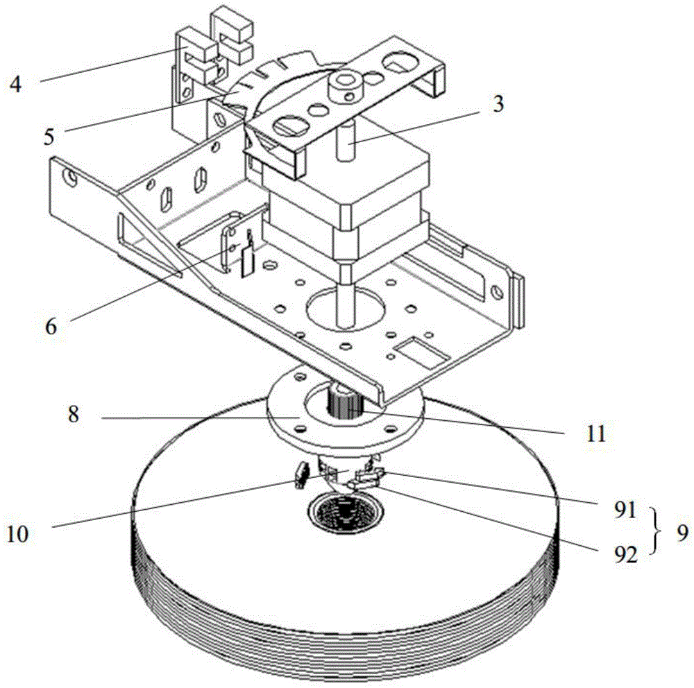Detection device and disc grabber with same