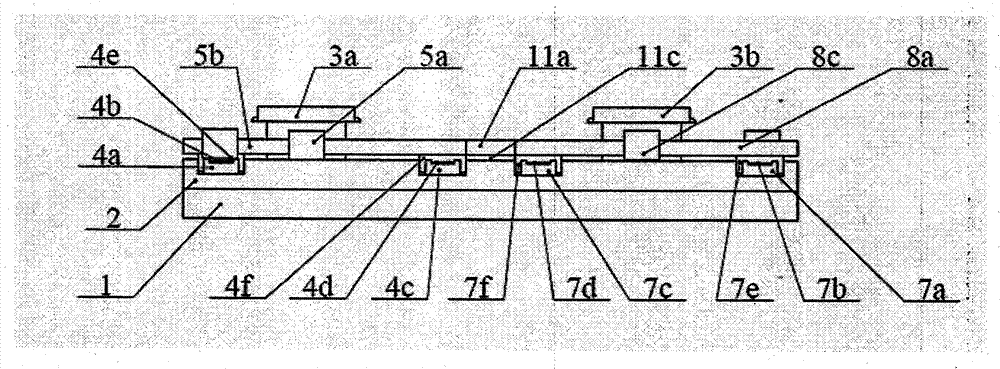 Double-rail double-drive-based three-beat double-workpiece bench exchange apparatus and method thereof