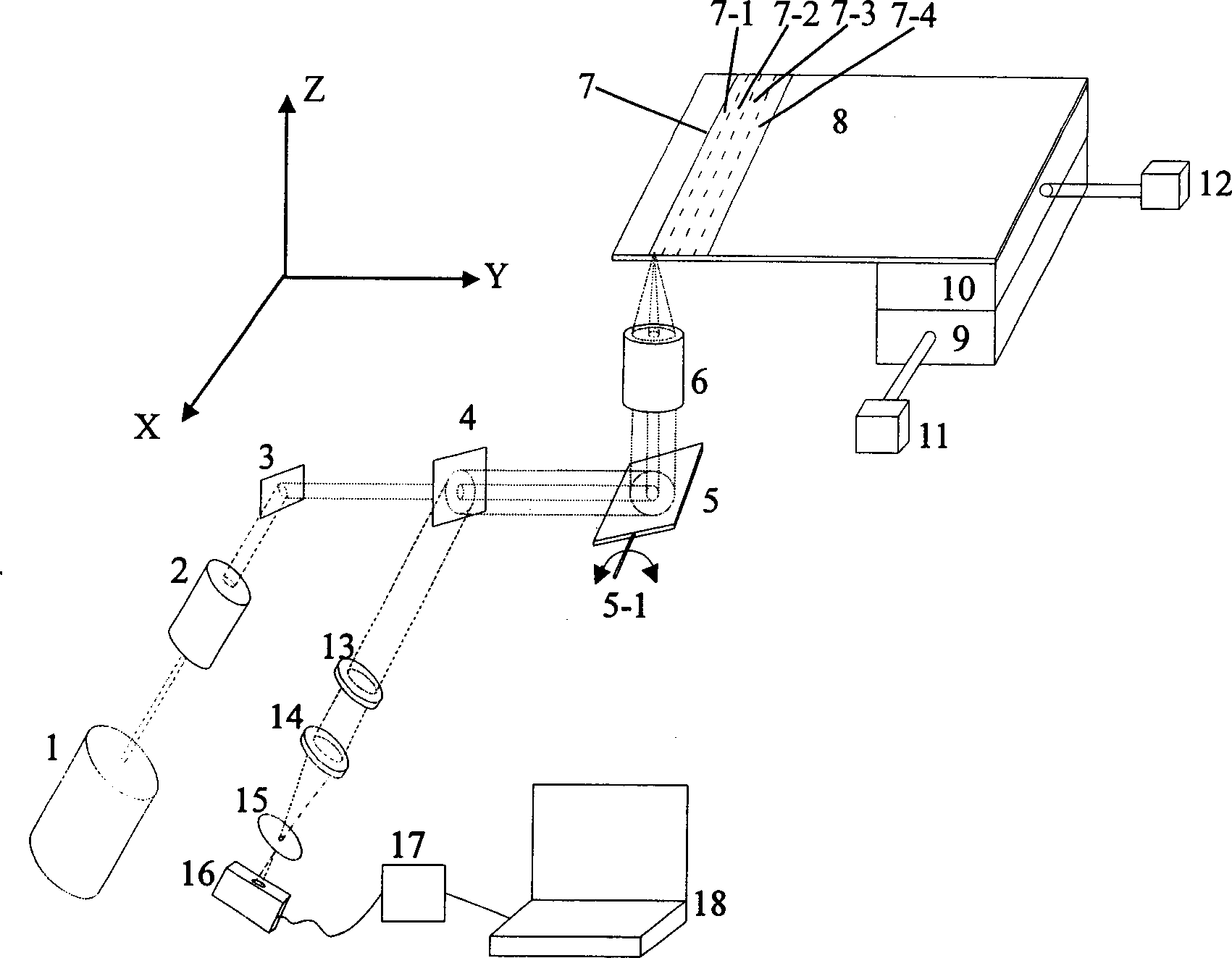 Biochip imaging method splitted with laser cofocus scanning combined image and its device