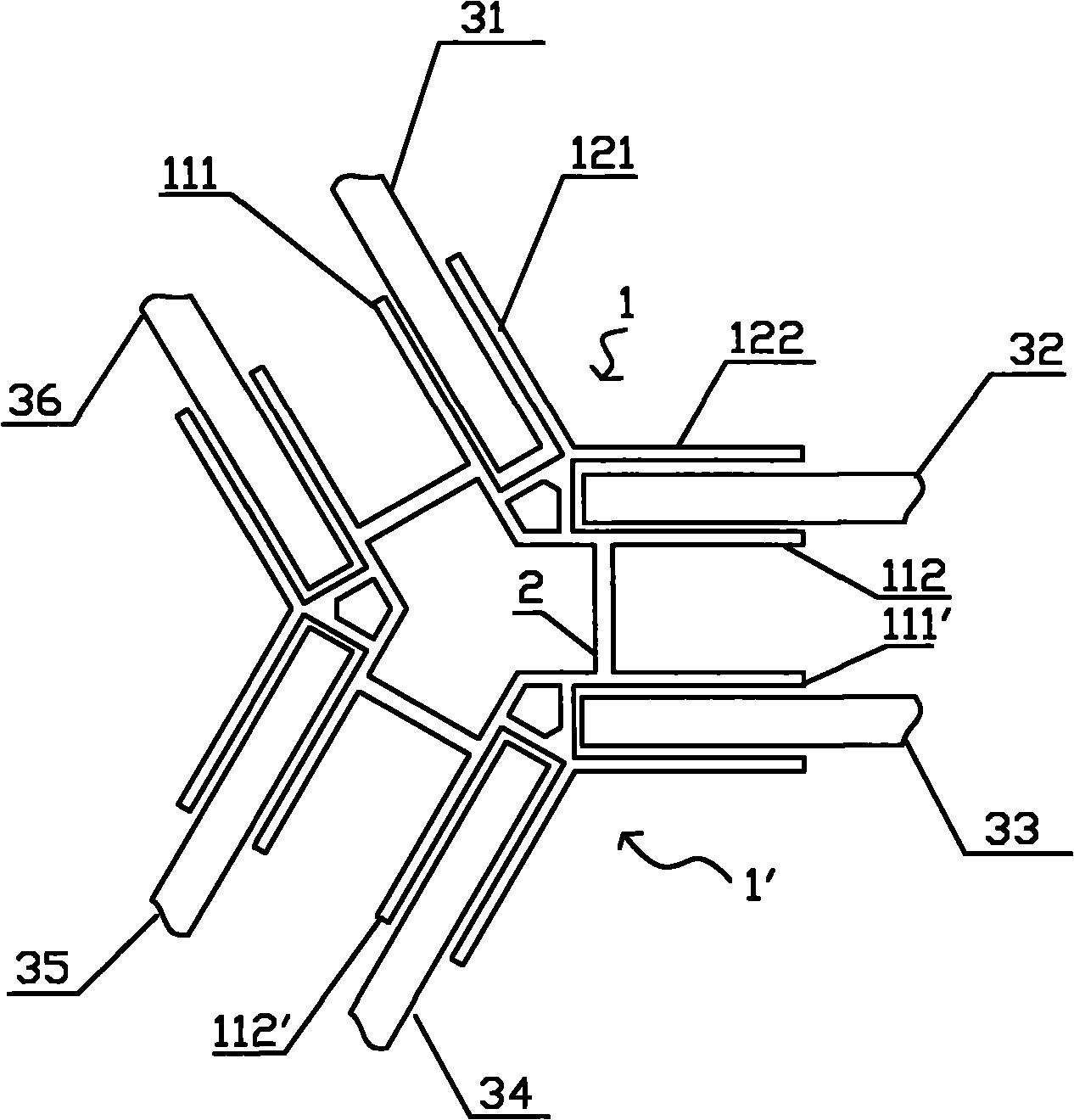 Honeycomb structural connection member provided with doubling plates