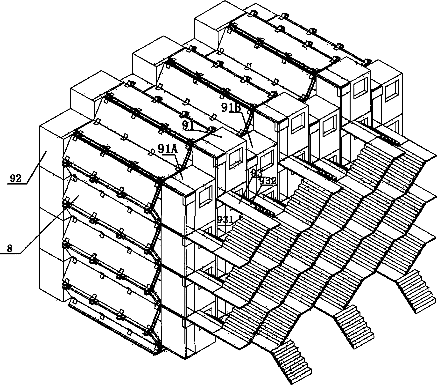 Honeycomb structural connection member provided with doubling plates