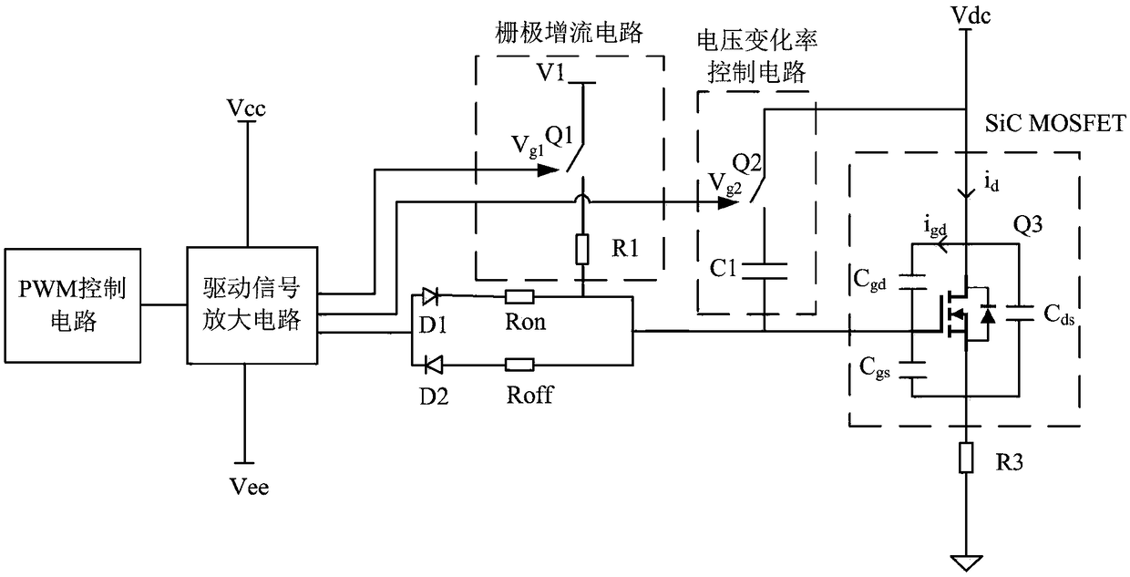 Driving circuit of silicon-carbide semiconductor field-effect transistor