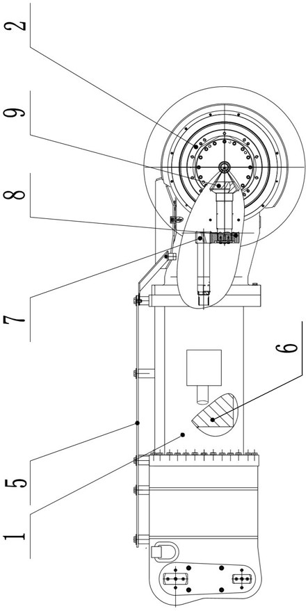 Internal spraying type cutting mechanism for horizontal-axis roadheader