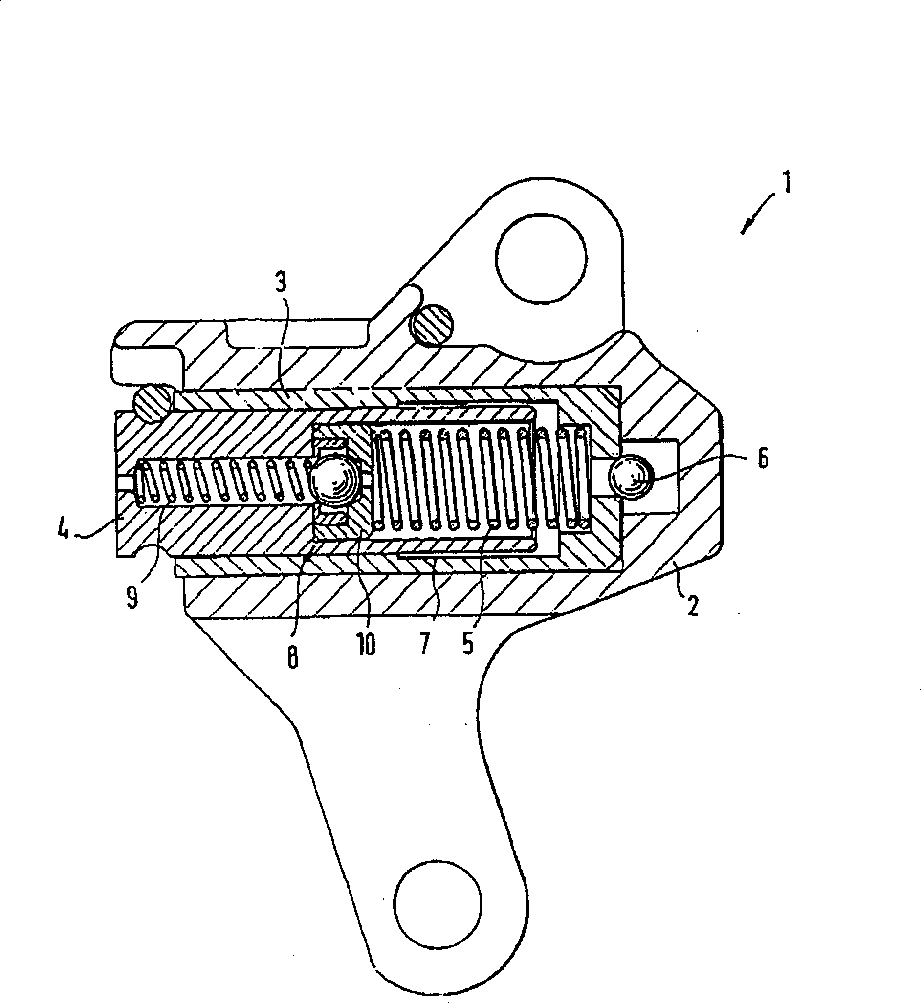 Hydraulic tensioning device for a traction mechanism drive