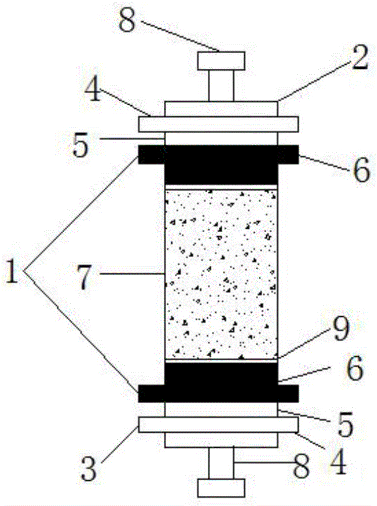 Convex-shaped clamp for direct tensile test