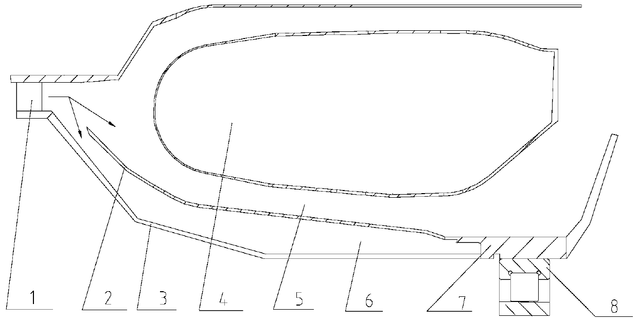 A cooling structure for an engine bearing housing