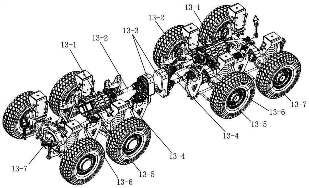 Hybrid bidirectional driving unmanned mining dump truck chassis