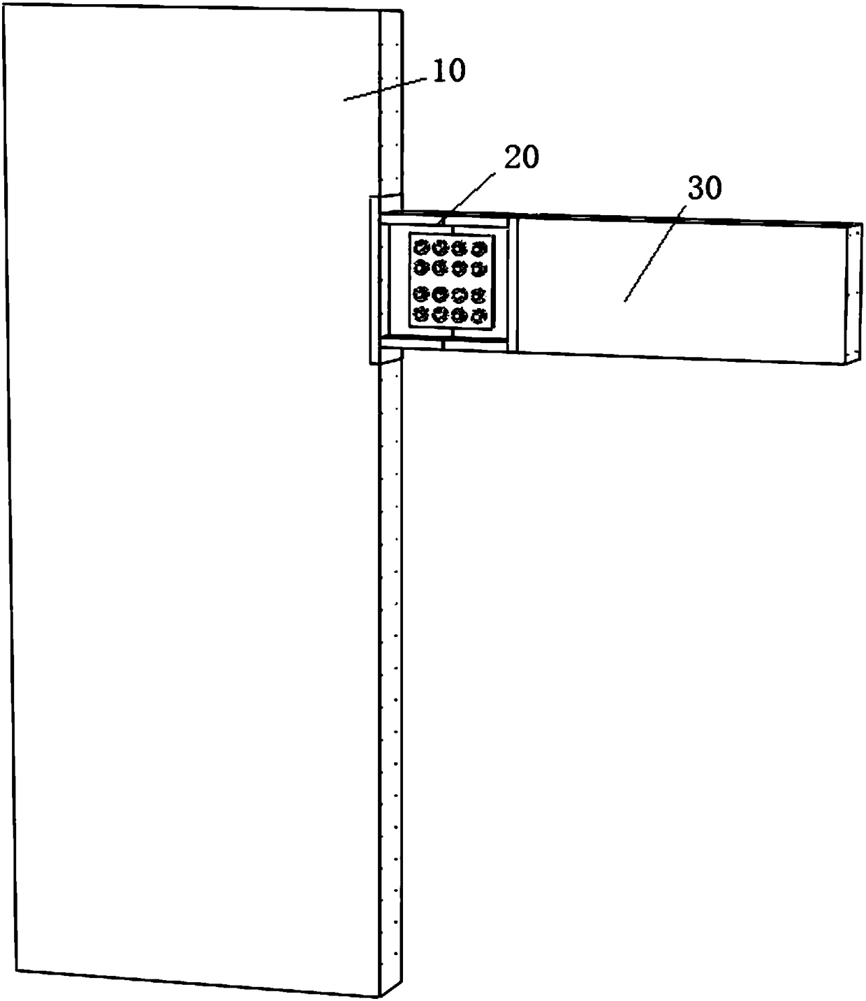 Prefabricated concrete shear wall and in-plane beam rigid connection joint and construction method thereof