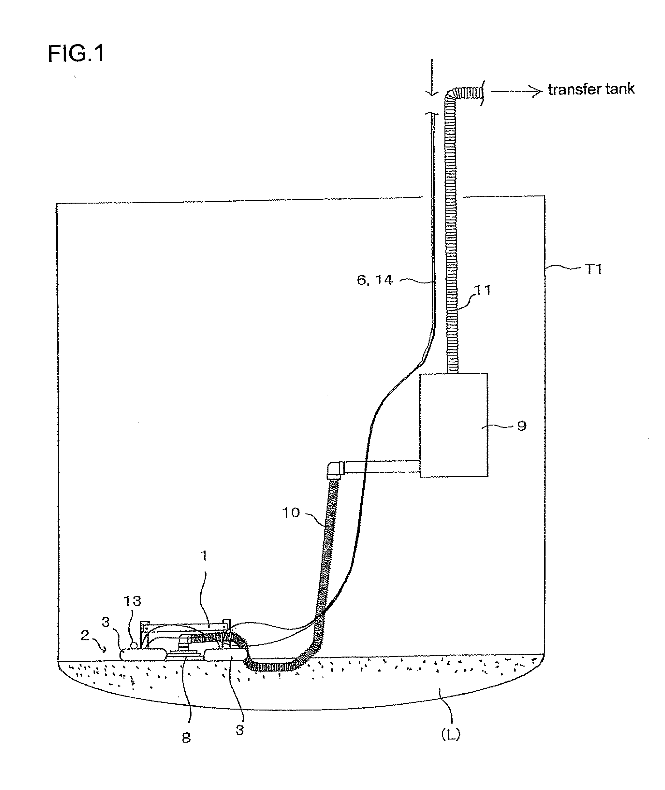 Residual radioactive sludge liquid suction apparatus