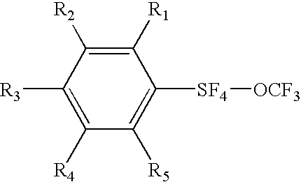 Alkyl and aryl trifluoromethoxytetrafluorosulfuranes
