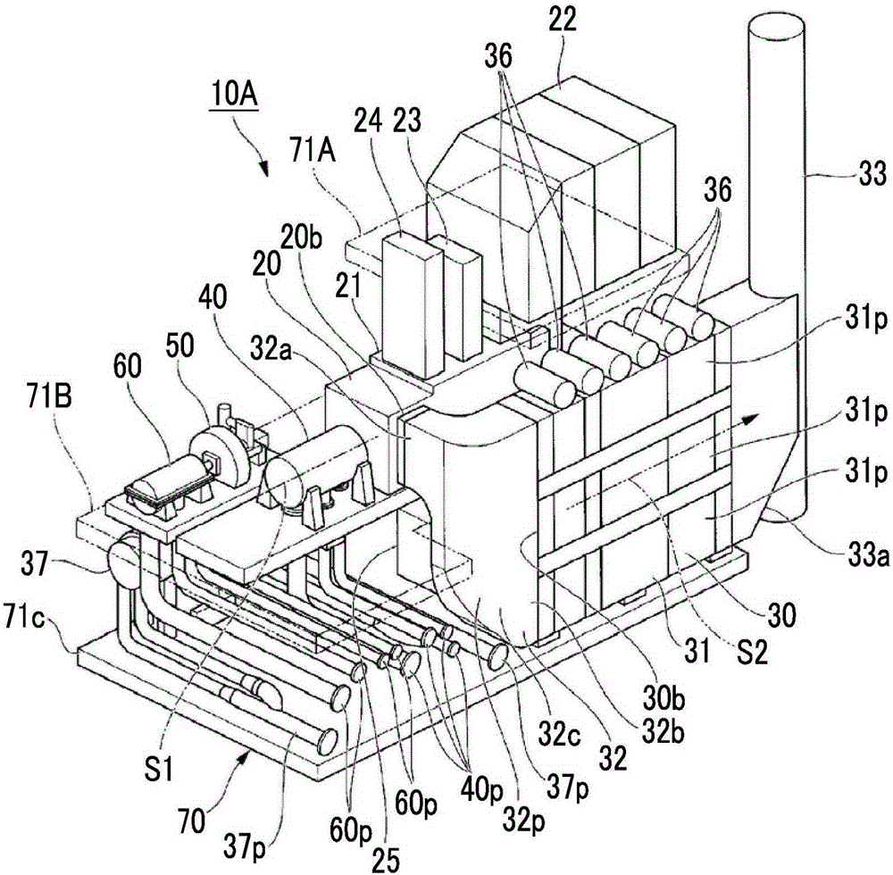 Gas turbine combined cycle facility and water-surface facility