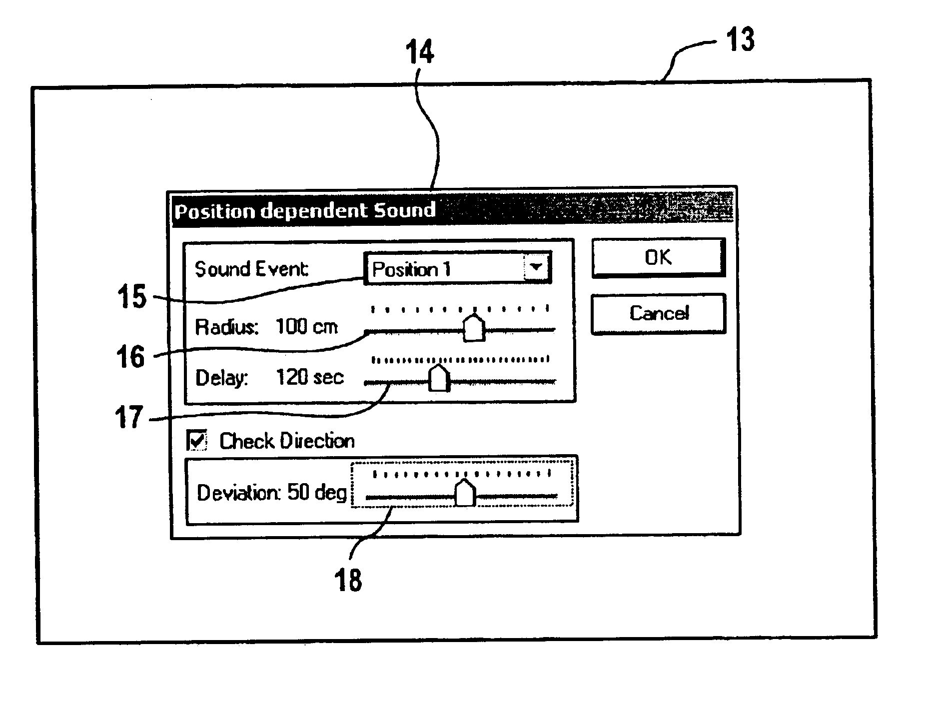 Device for position-dependent representation of information