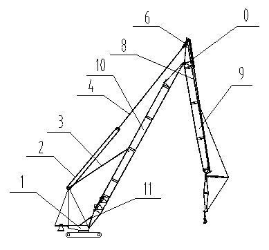 Folding jib for lattice boom crawler cranes