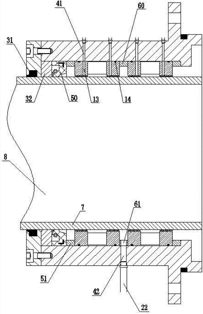 Impeller main shaft sealing device for ocean current energy power generation system