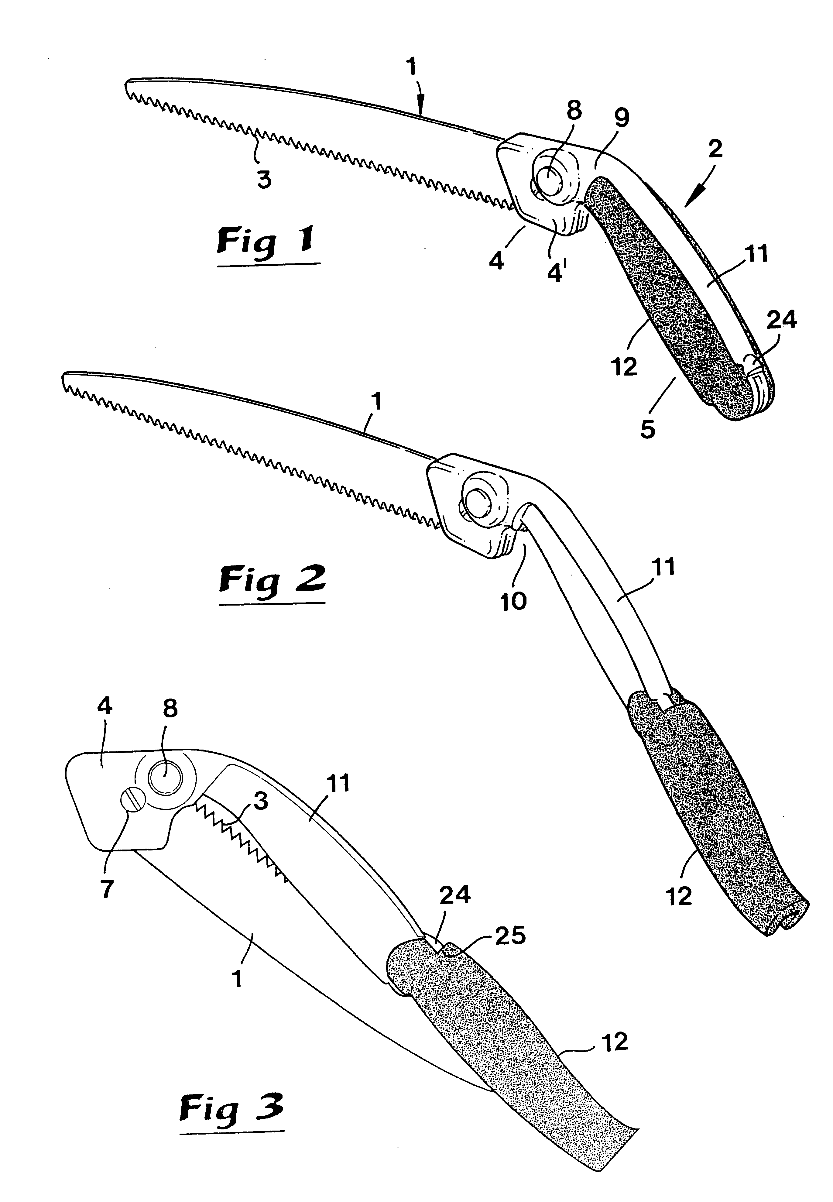Hand saw having a handle including a pivoted protector for protecting a blade