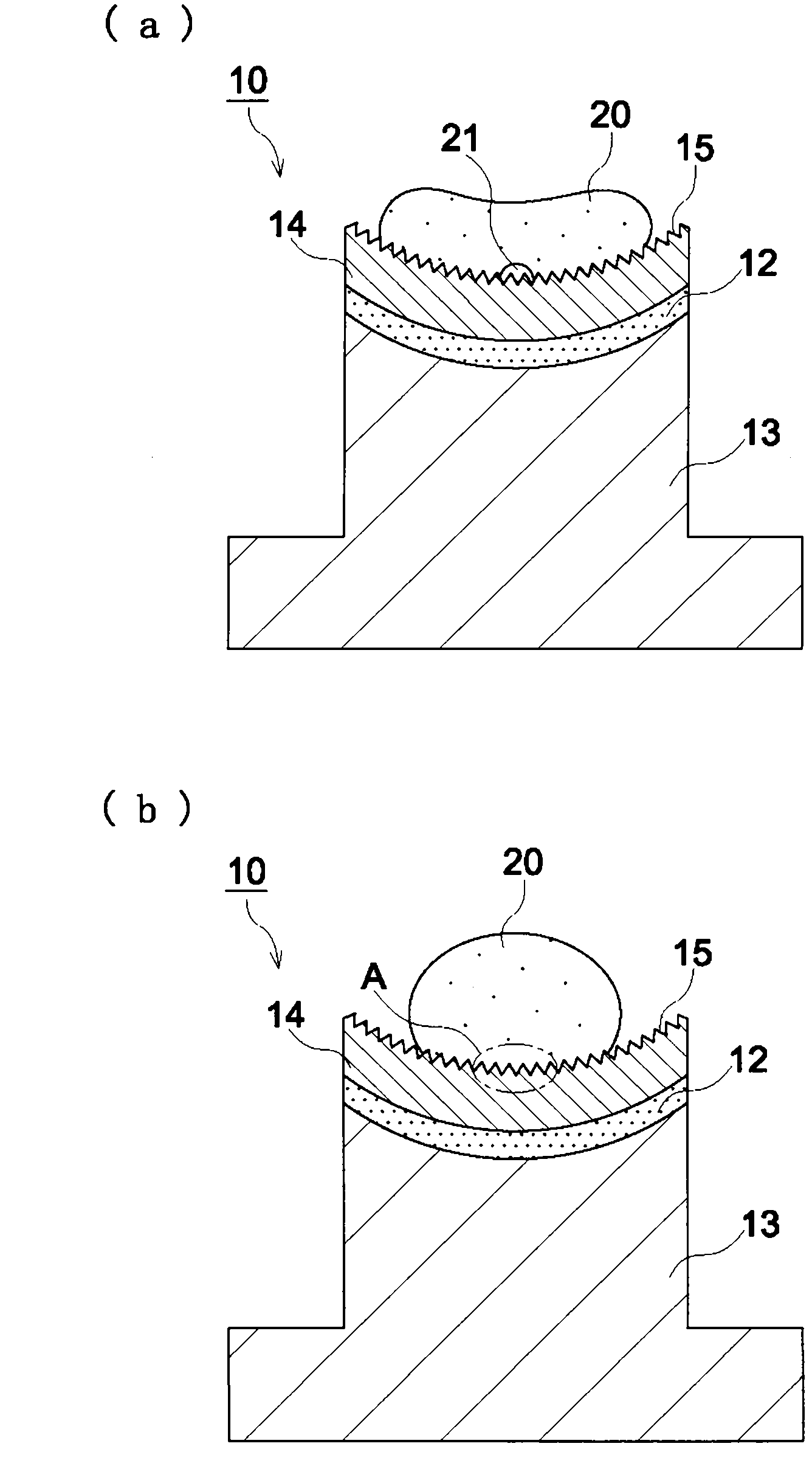 Lower die, production method of lower die, method for producing glass gob, and method for producing glass molded body