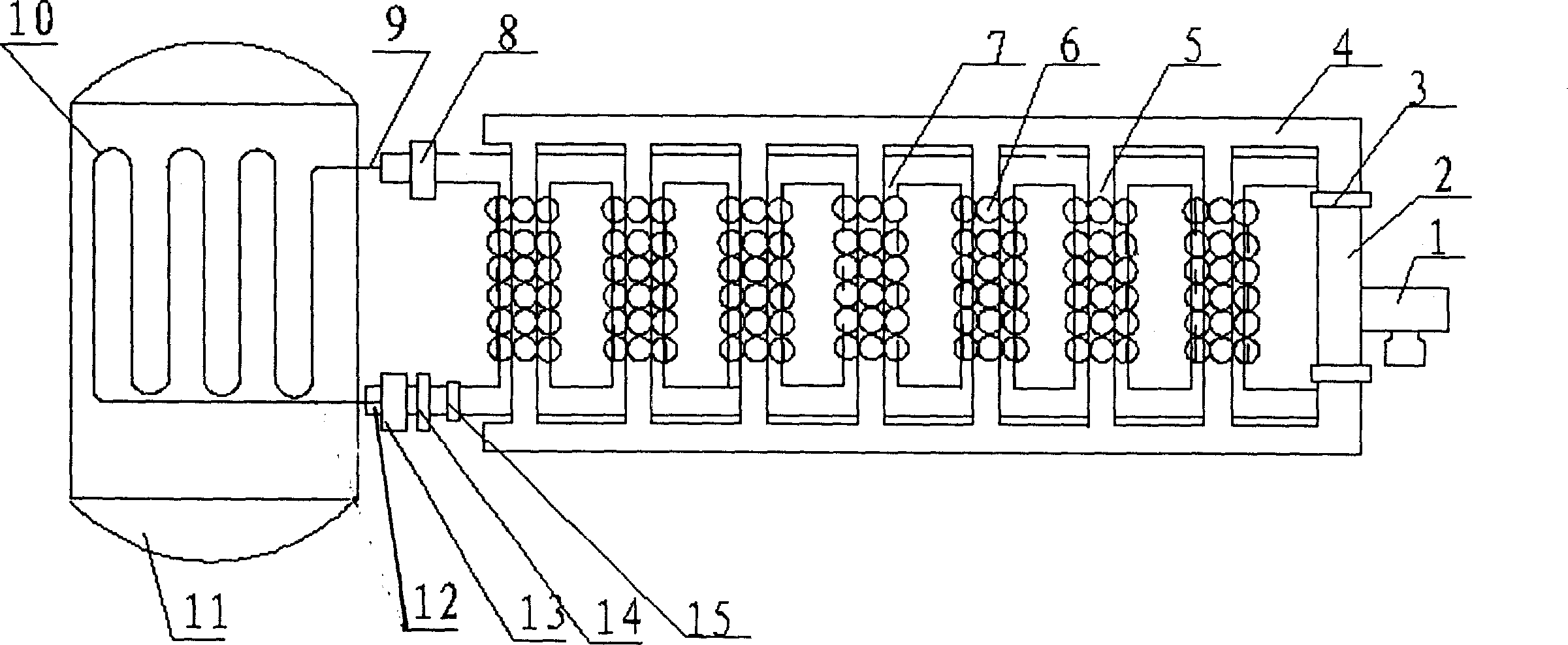 Multiple group layer combustion-supporting gas making screen device for coal-turned-gas boiler