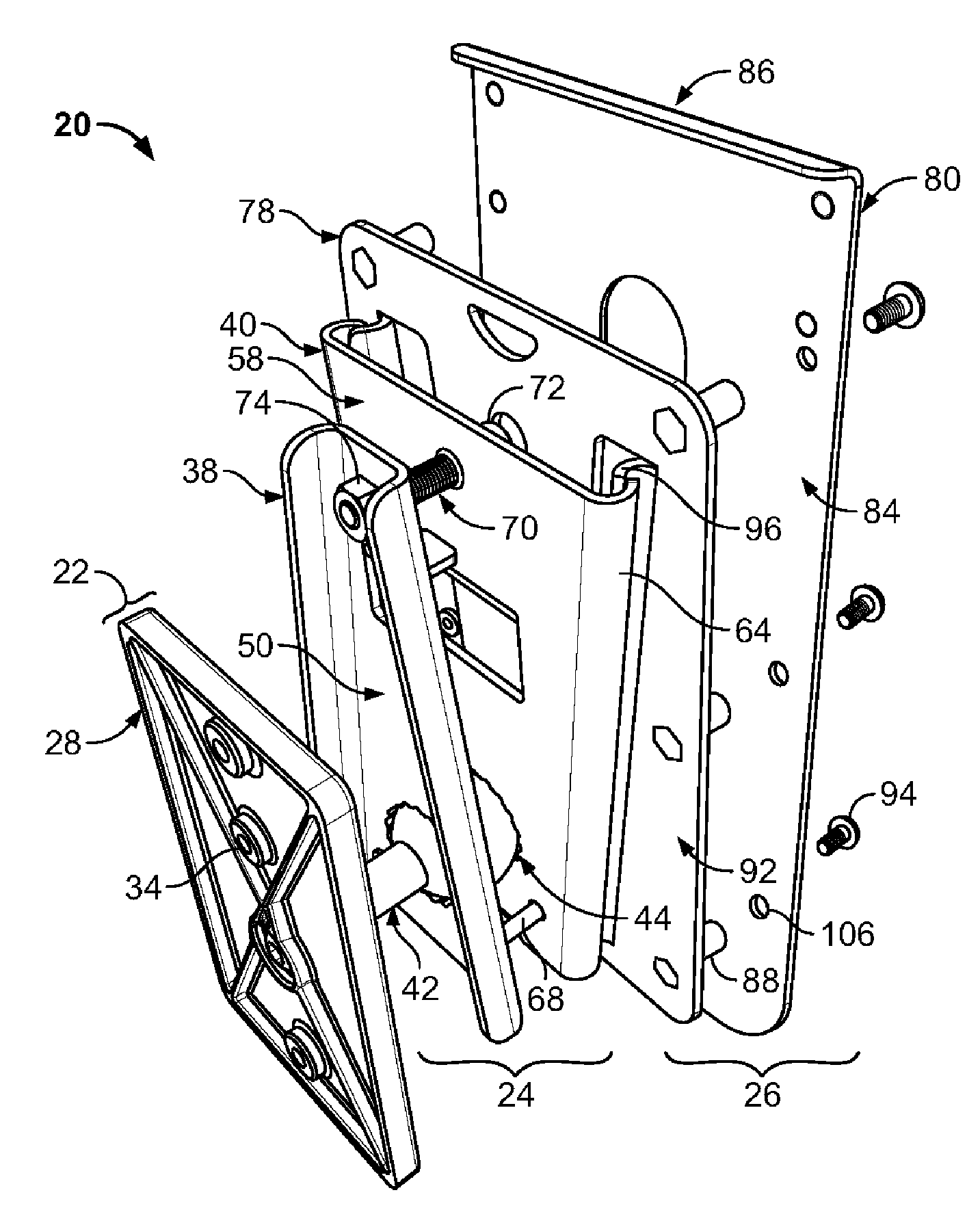 Method and apparatus for adjustably mounting a speaker