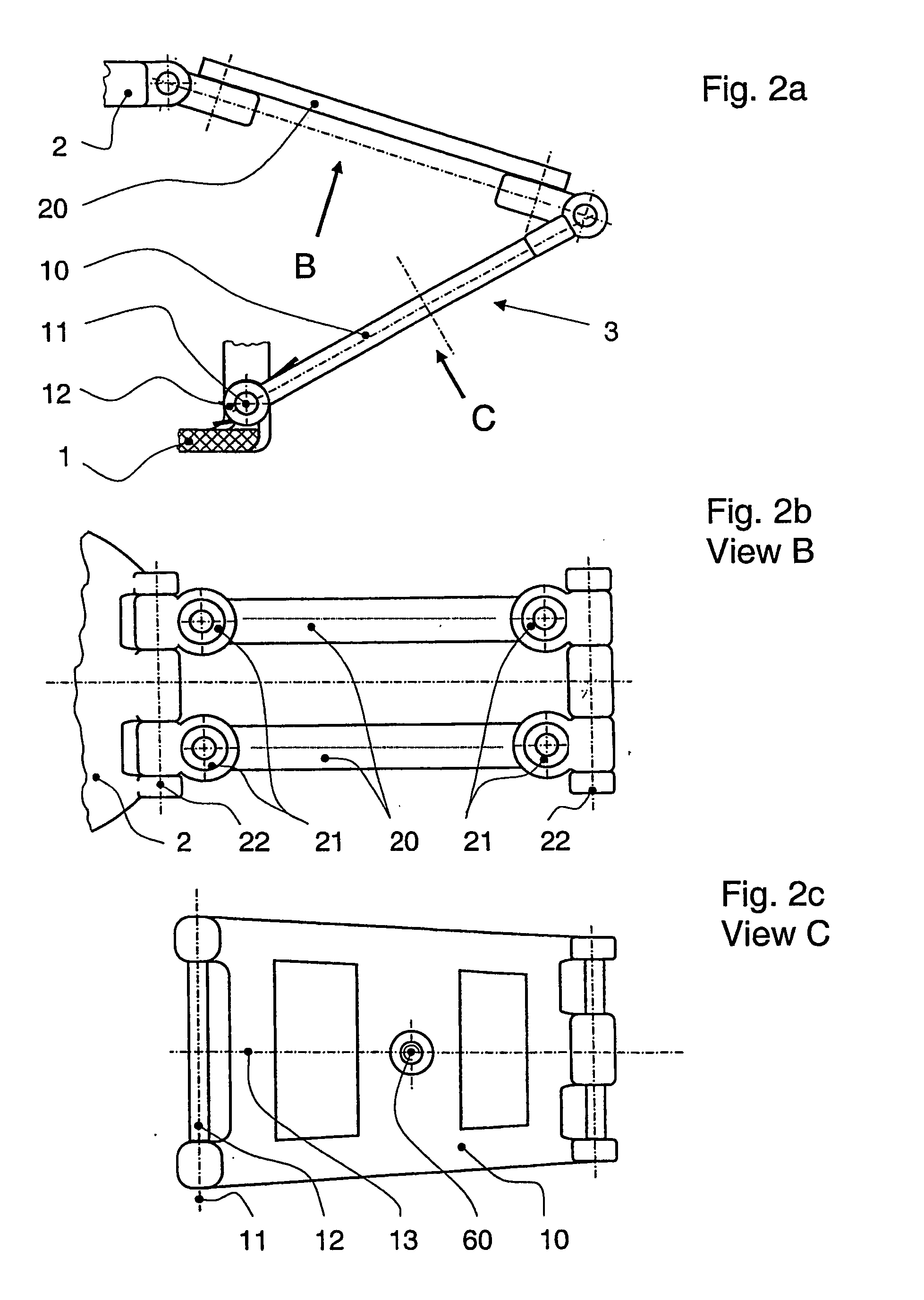 Device for transmitting a movement having a parallel kinematics transmission structure providing three translational degrees of freedom