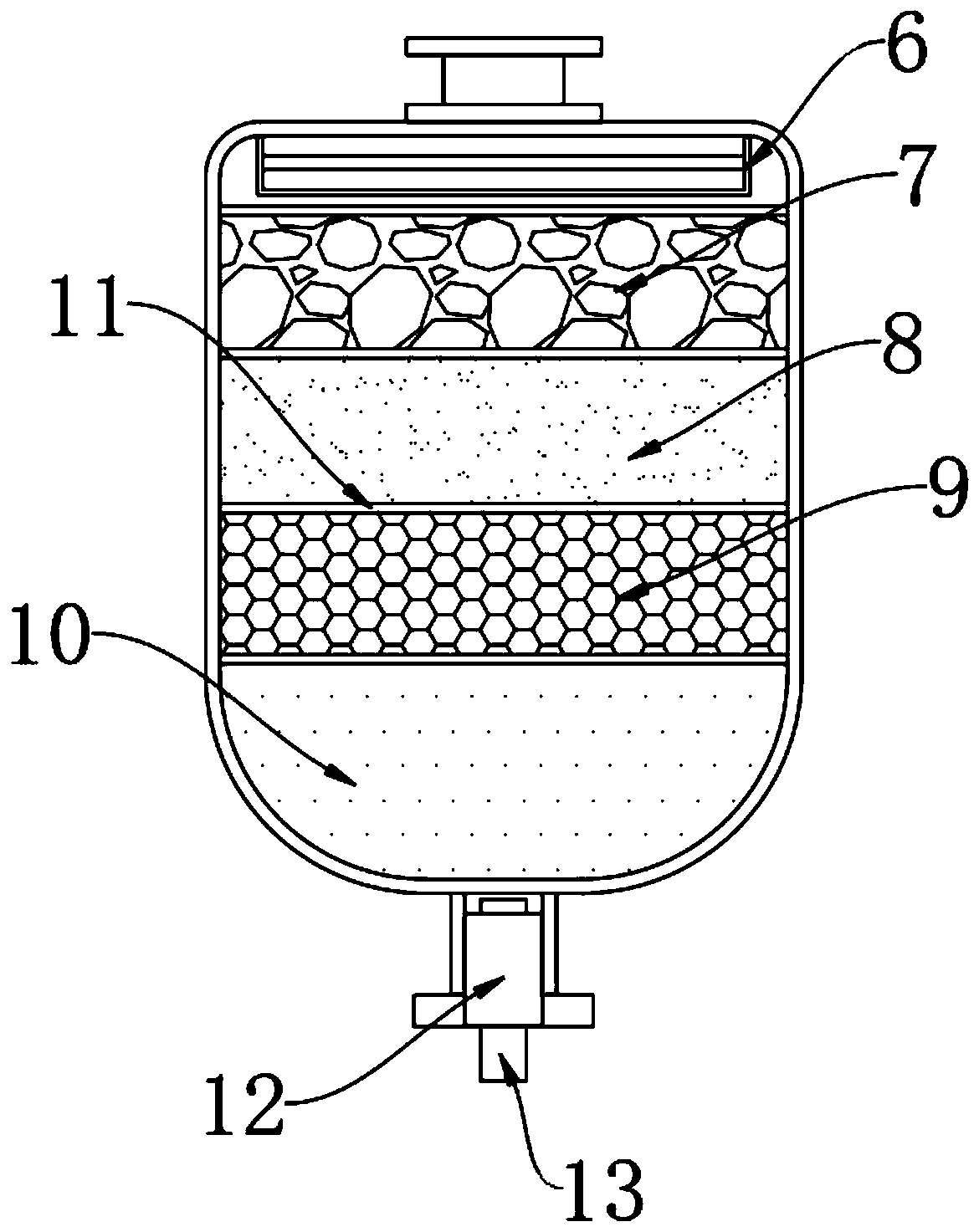 Water purification treatment device for wet dust removal equipment