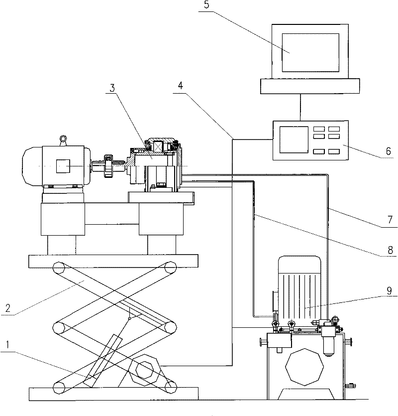 Dilute oil lubricating bearing seat test system and test method thereof