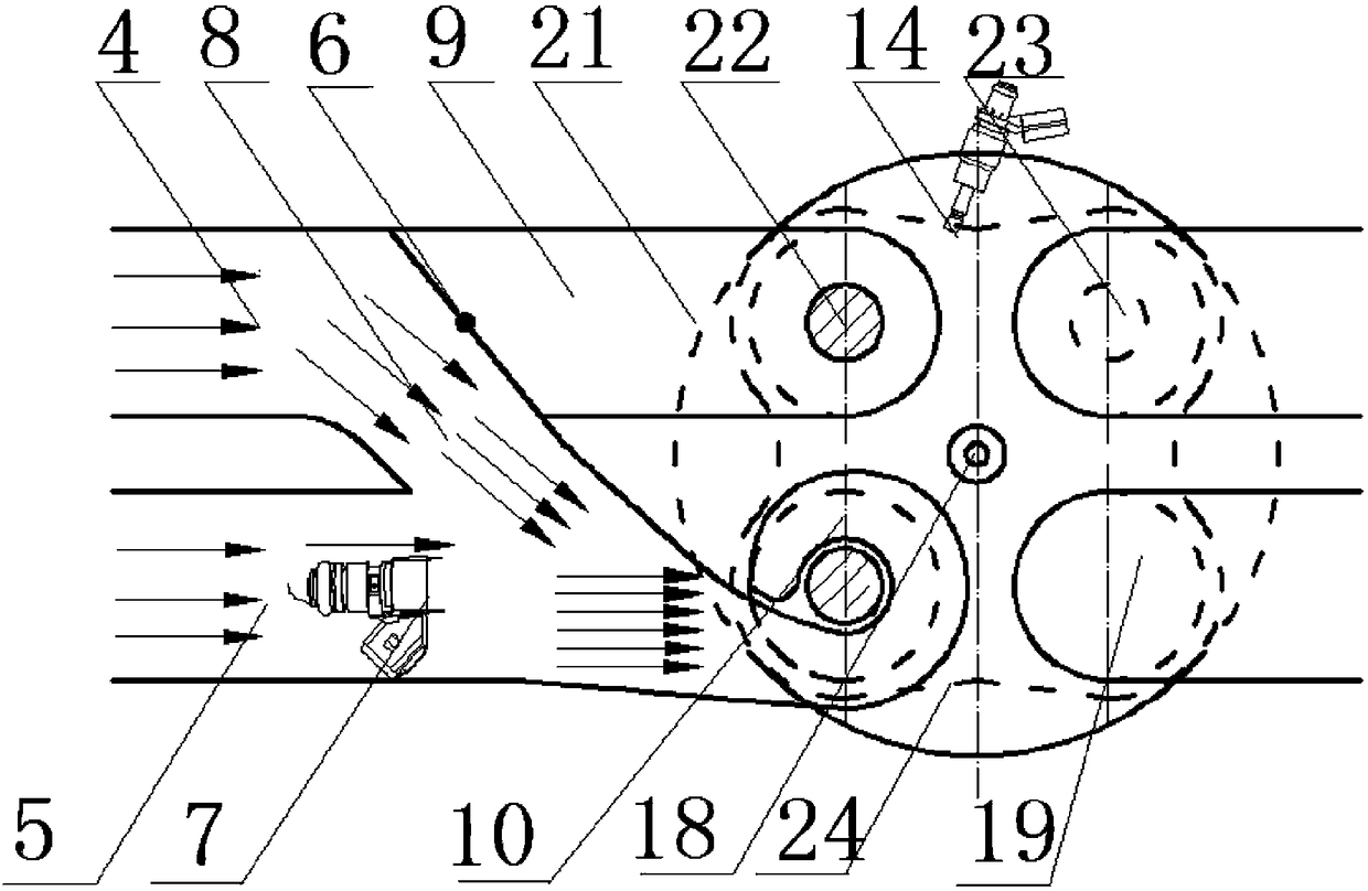 Dual-fuel ignition internal combustion engine and control method based on variable air passage