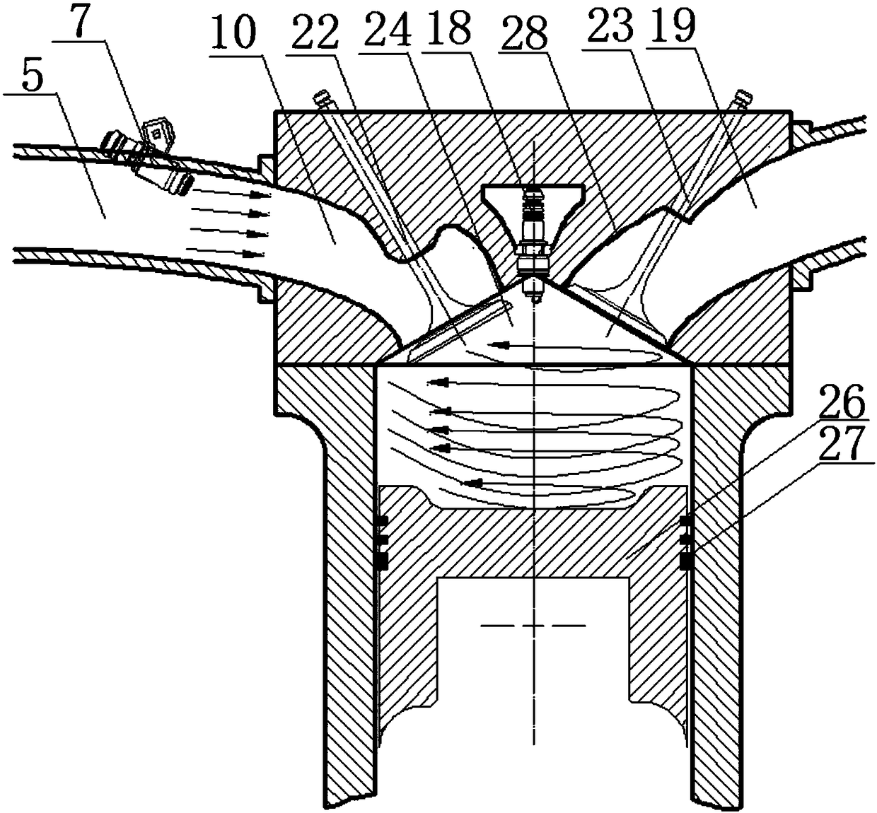 Dual-fuel ignition internal combustion engine and control method based on variable air passage