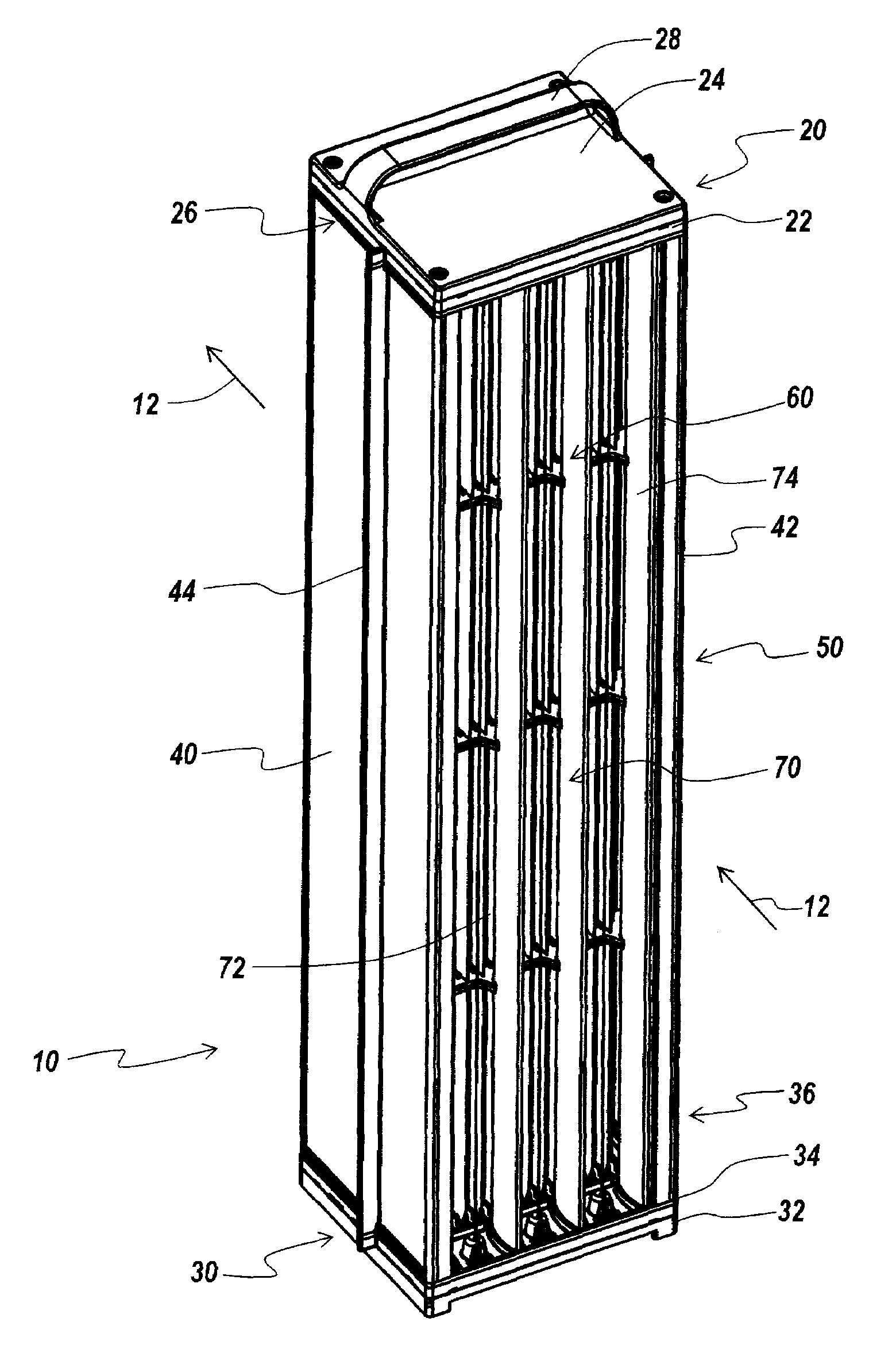 Electrostatic filter cartridge for a tower air cleaner