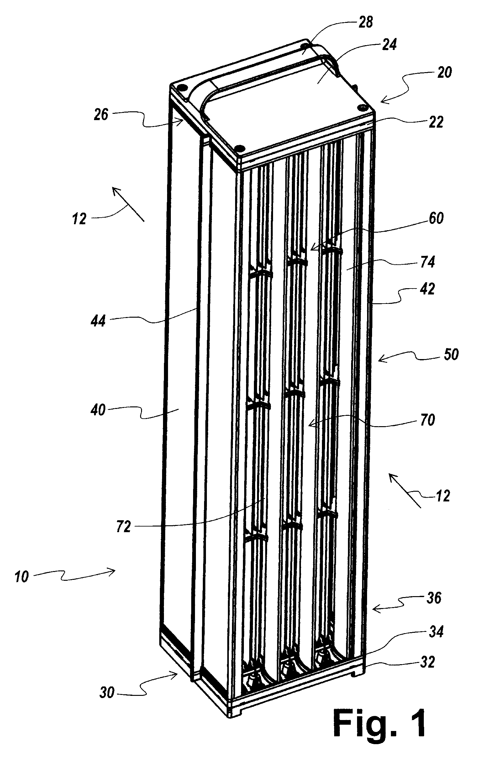 Electrostatic filter cartridge for a tower air cleaner